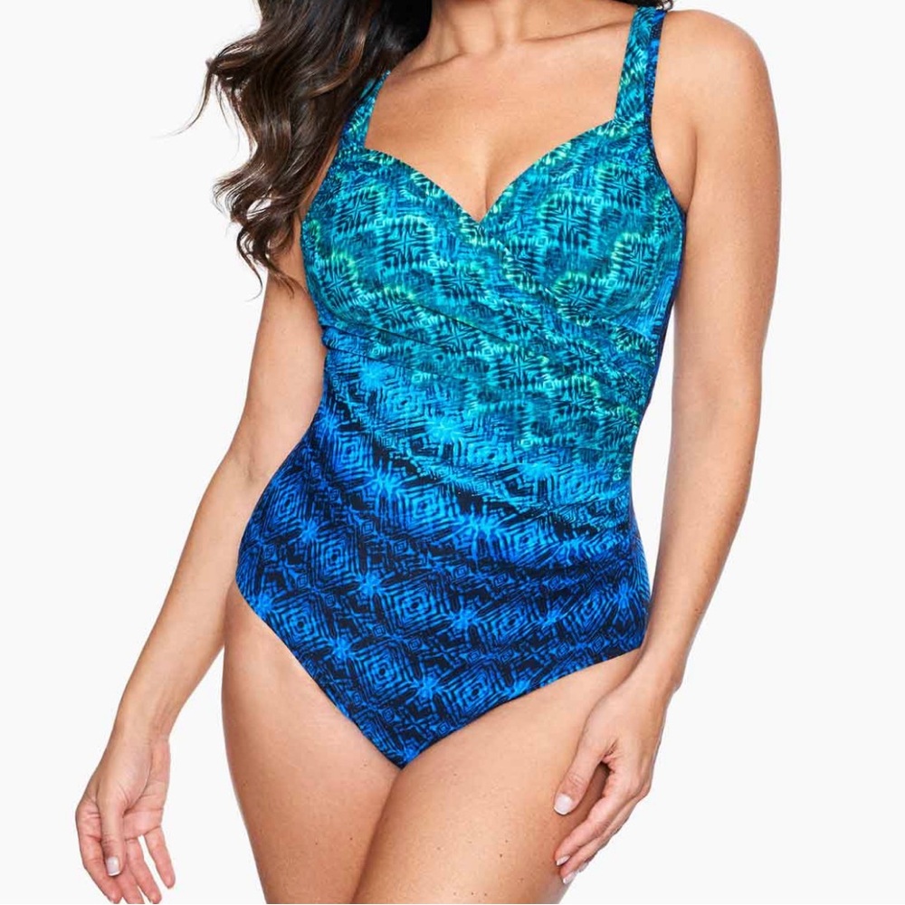 Miraclesuit Swimsuit Ocean Ombre Seraphina One Piece Blue Swimsuit Women’s SZ 8